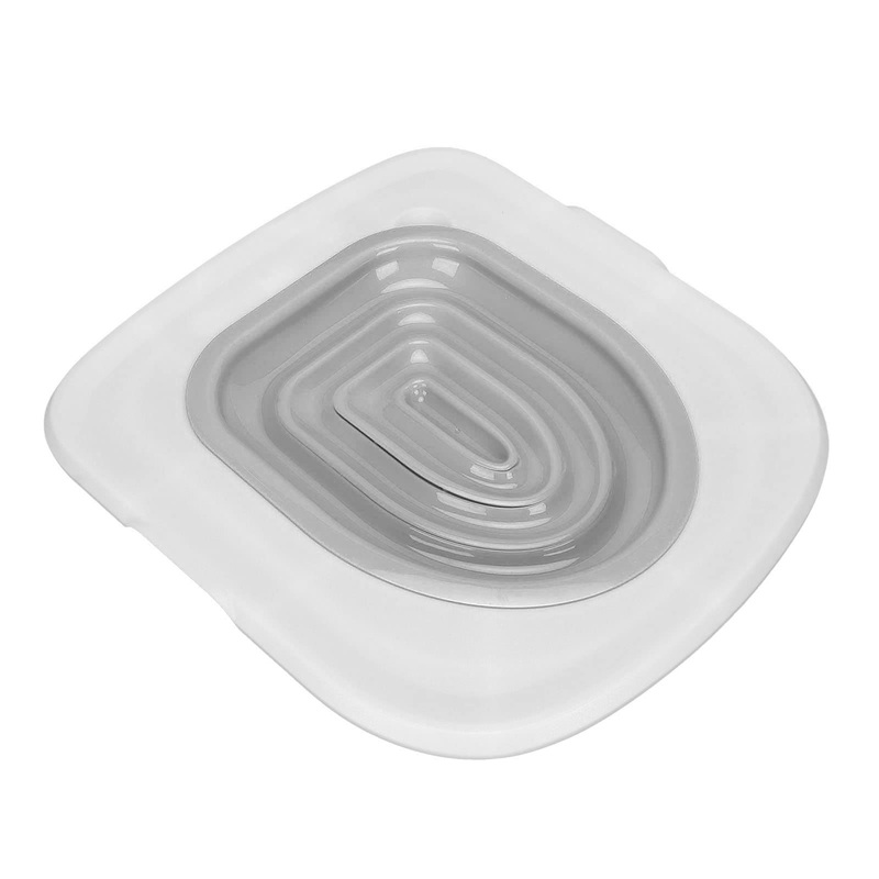 Cat Toilet Training Kit, Reusable Plastic Sand Box Removable Cat Kitty Toilet Trainer Urinal for Round and Elongated Toilet Size, Cat Toilet Cleaning Pet Supply (White Tray, 1 White Tray, 1 Gray Inner Support