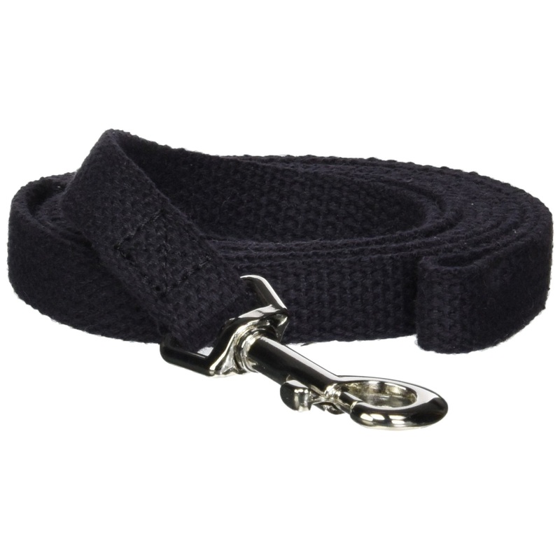Cotton Dog Training Lead for Dogs, 6′, Black 6 Ft
