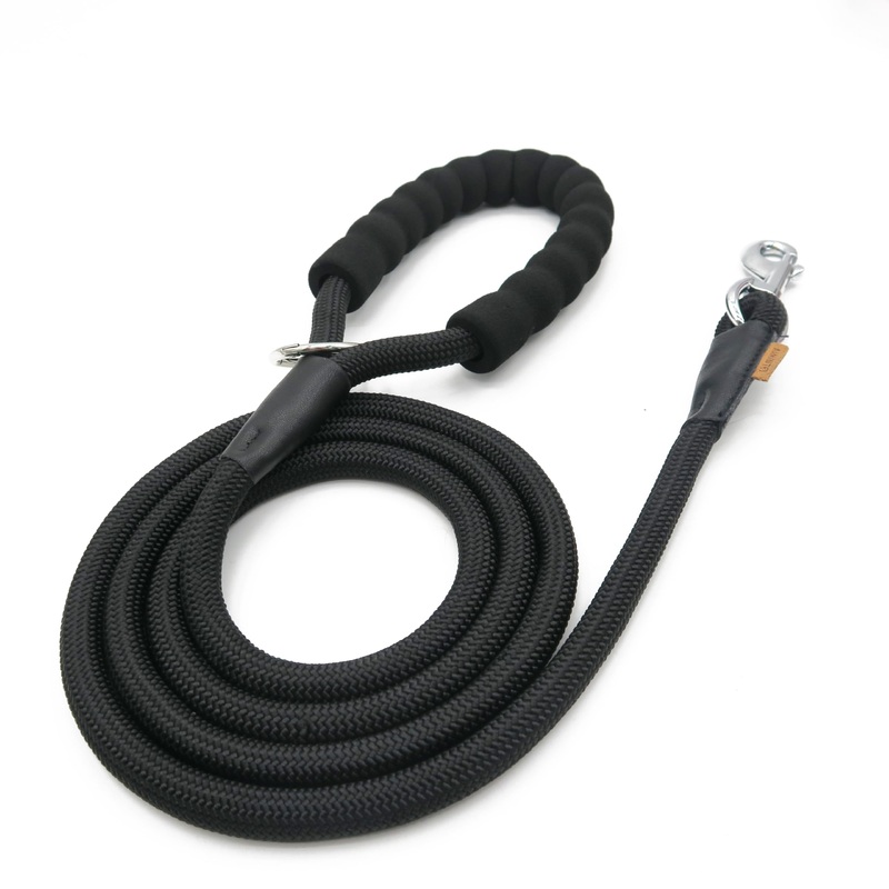 Dog Leash, Braided Rope Traction  Walking Training Lead for Medium/Large Dogs ((1/2″) x 6FT, Black) (1/2″) x 6FT (20~120lbs)