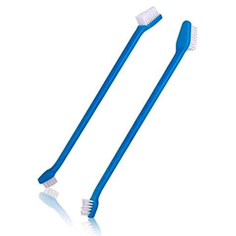 Dog Toothbrush Set, Professional Dog and Cat Grooming Supplies, Best Soft Bristle Toothbrush, Pack of 2 Double Sided Toothbrushes for Large and Small Dog Teeth