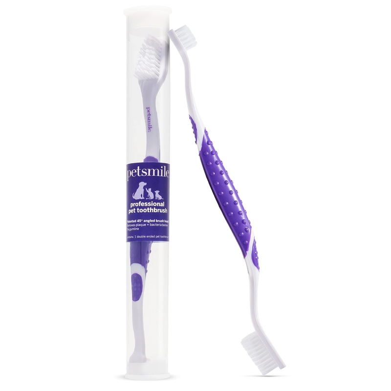 petsmile Professional Pet Toothbrush – Patented 45 Cat & Dog Toothbrush for Small & Large Animals – Pet Accessories for Dental Care – VOHC Approved Dog Teeth Cleaning – Dog Toothpaste Not Included