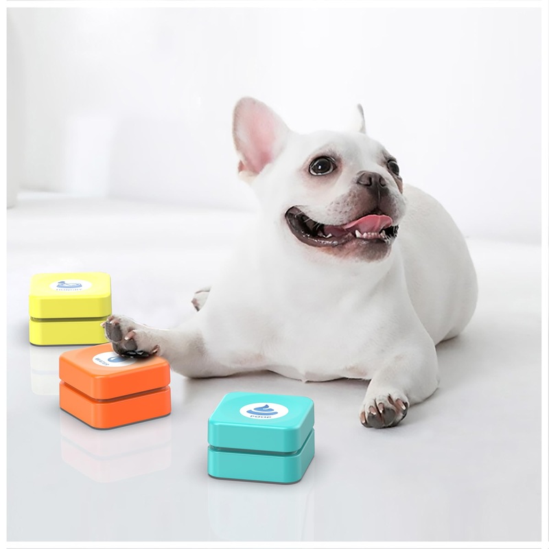 Rechargeable Dog Buttons for Communication Starter Pack,Voice Recording Buttons Set Training Pets Funny Gifts Study Office Home 3 Counts 35 Stickers Rechargeable 3 Counts + + Stickers