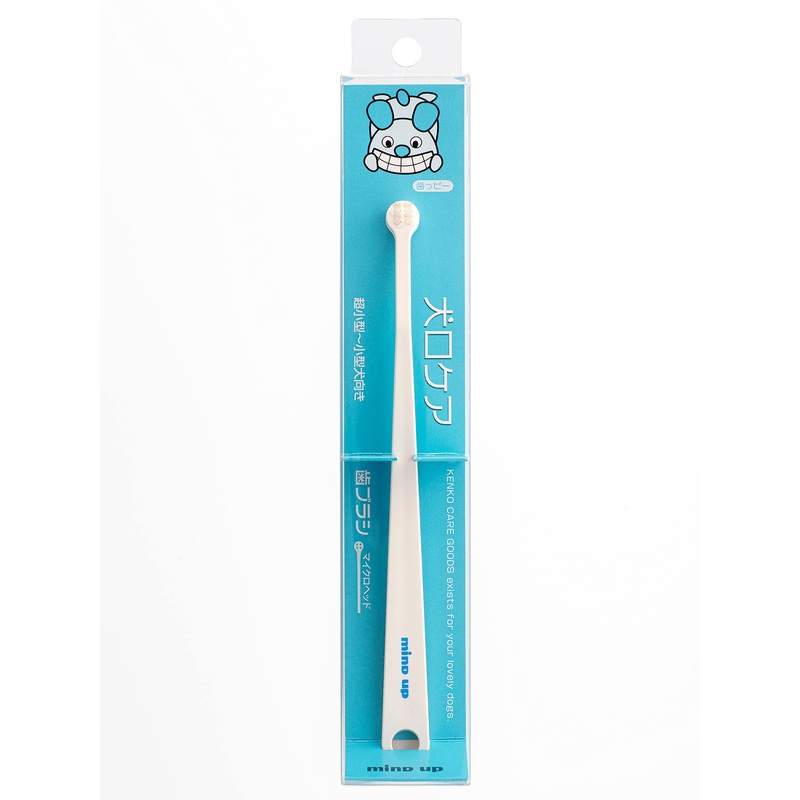 Toothbrush for toy breed dogs easy to use made in Japan Kenko care by Mind Up (Micro Head) White 1 Count (Pack of 1)