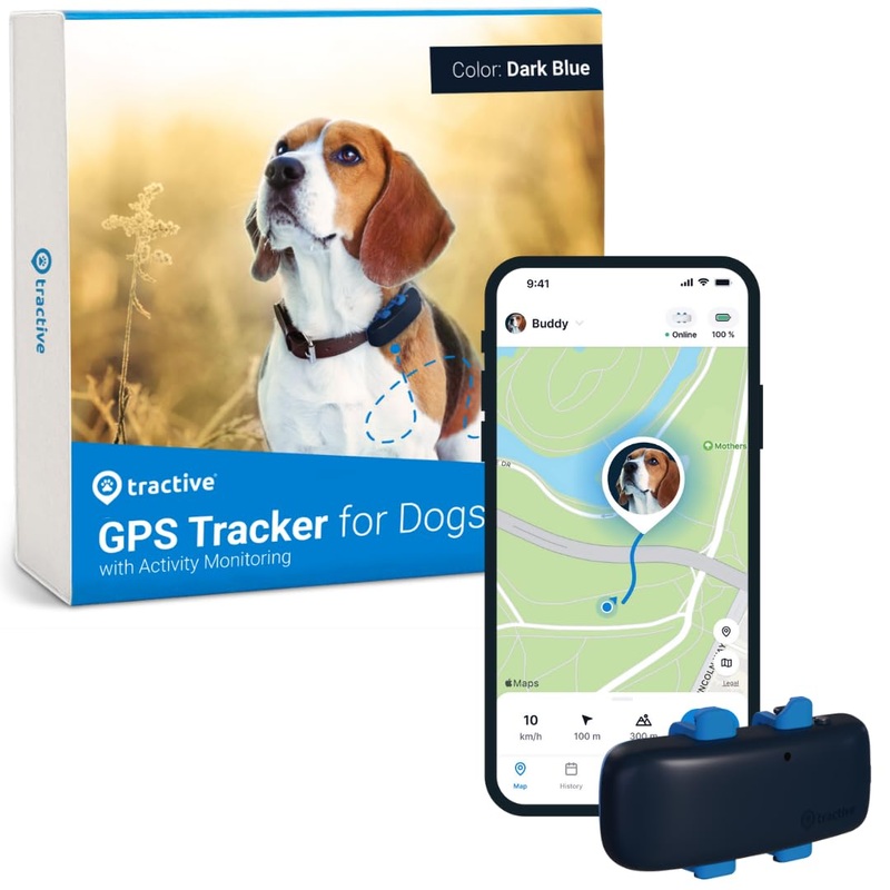 Tractive GPS Pet Tracker for Dogs – Waterproof, GPS Location & Smart Activity Tracker, Unlimited Range (Midnight Blue)
