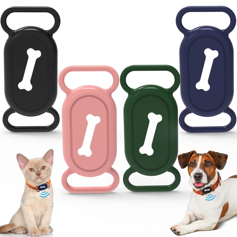 XANGNIER 4 Pack Silicone Dog Collar Holder Compatible with Samsung Galaxy Smart Tag 2, Waterproof Case for SmartTag 2,Fits for 0.8-1In Cat Dog Pet Collars,Dog GPS Tracker Protective Cover Accessories
