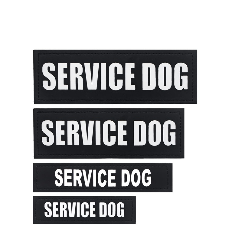 2Pack Service Dog Patches, Removable Vest Patches for in Training Dogs, Hook Backing Dog Harness Patch, Black, XS