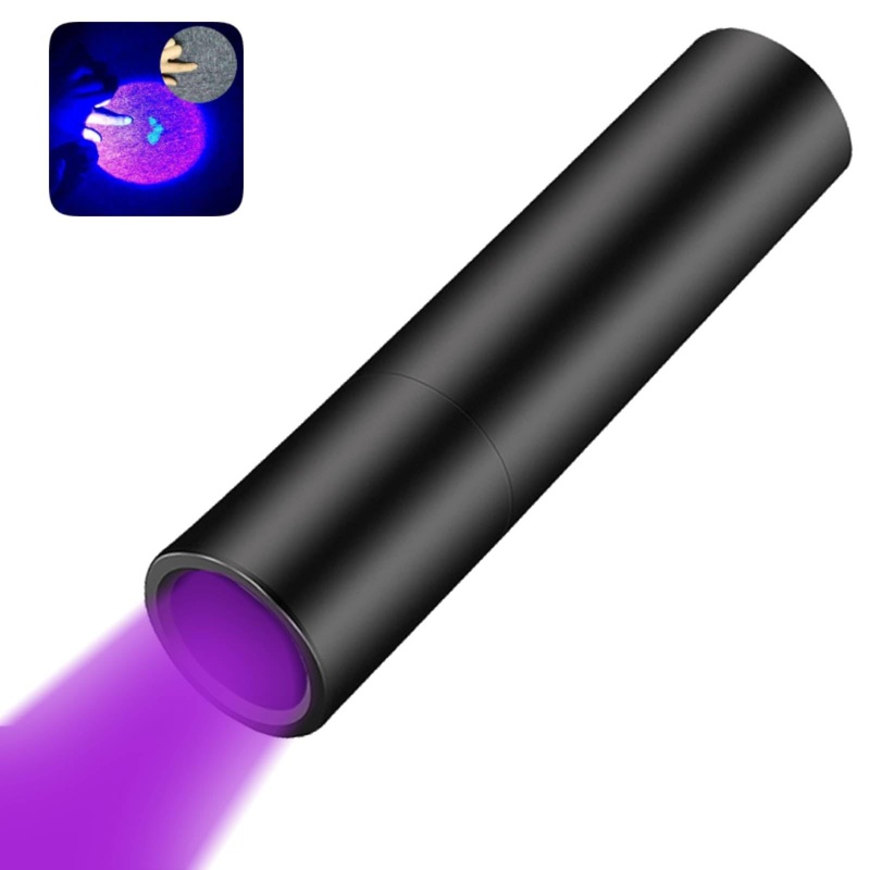 365NM UV Flashlights USB Rechargeable, Blood Tracking UV Light, Portable Mini Detector for Pet Urine Dry Stains, Uranium Glass, Money Check, Resin Curing Blacklight Led Flashlight Uv-2