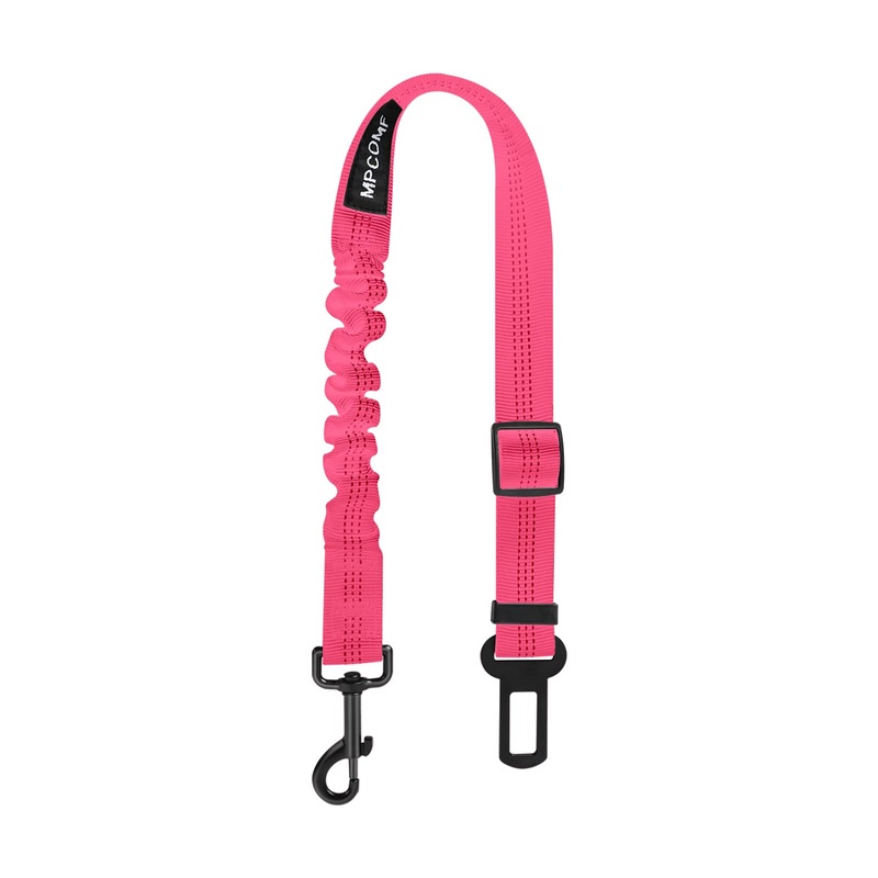 Car Seat Belt Harness for Dog, Made of Nylon,Elastic Buffer, 360 Degree Fastening, Adjustable Length (Pink) Pink