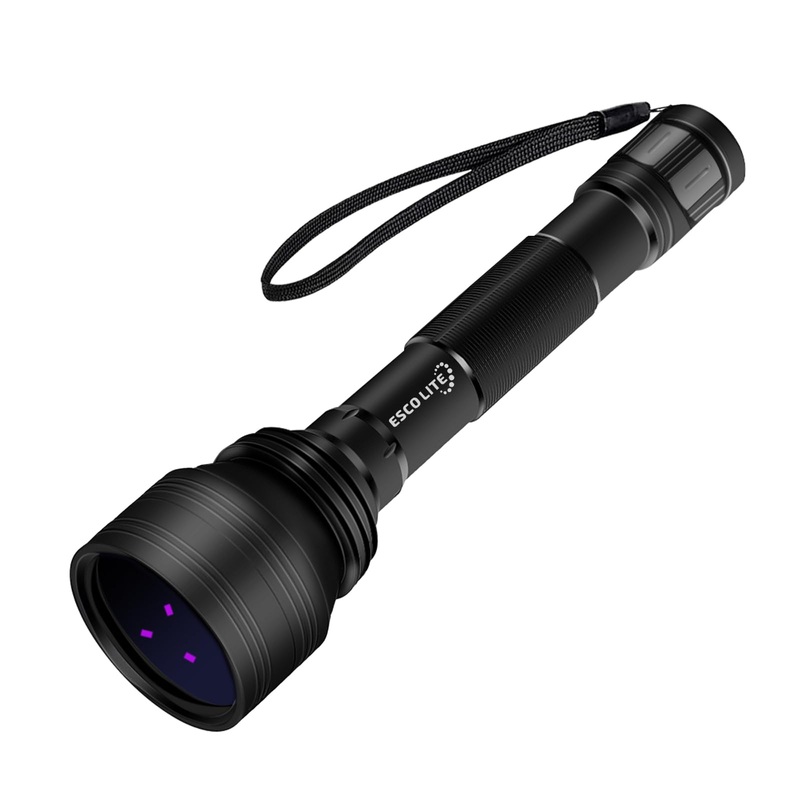 ESCOLITE 365nm Black Light UV Flashlight, 3-LED Ultraviolet Blacklight Flashlight Pet Urine Detector for Rock Hunting Resin Curing, Minerals, Scorpion and Pet Urine(Batteries and Charger are Included)