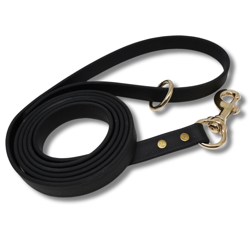 Gummy Dog Leash, Biothane, Dog Training Leash, Waterproof, Weatherproof, 6 Foot Length for Small, Medium & Large Dogs or Puppies, Various Sizes & Colors 5/8″ Black