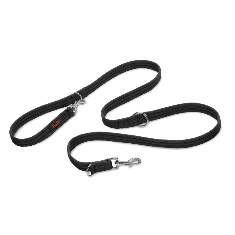 HALTI Training Leash – Multifunctional Double-Ended Dog Leash, Ideal for Anti-Pulling Dog Training. Easy to Use, Lightweight & Durable. Suitable for Medium to Large Dogs & Puppies (Size Large, Black)