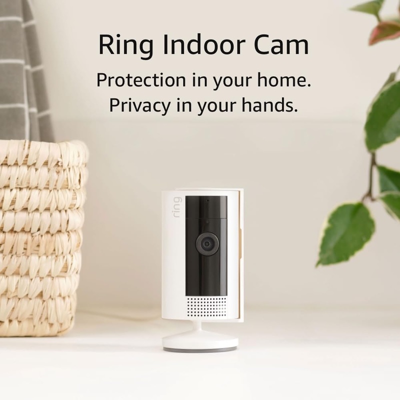 Like-New Ring Indoor Cam (2nd Gen) | latest generation | 1080p HD Video & Color Night Vision, Two-Way Talk, and Manual Audio & Video Privacy Cover | White 1 Camera Device only