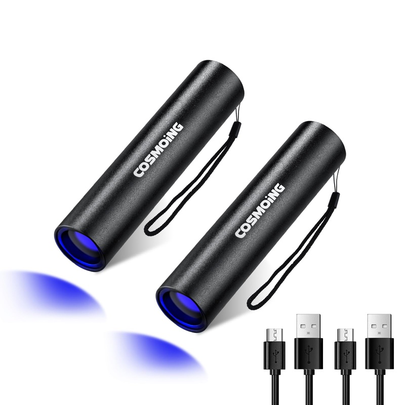 UV Flashlight USB Rechargeable, 365nm Black Light (2 PACK), Mini & Powerful Upgrade Ultraviolet Flashlight Portable Detector for Pet Urine, Cat Dog Stains, Scorpion, Bed Bug 2 PCS – Rechargeable 365nm UV Flashlight-3
