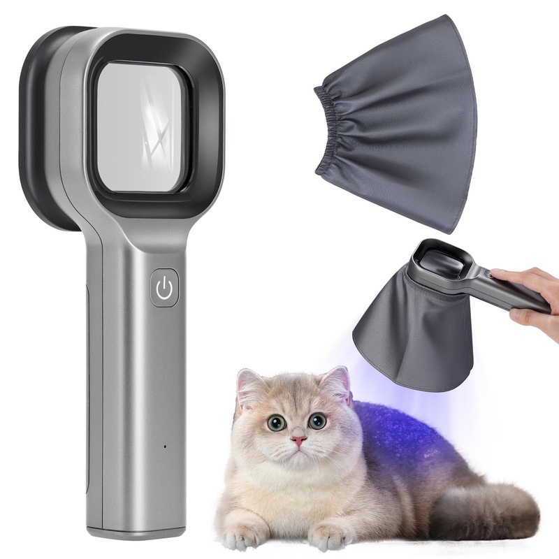 Woods Lamp Magnifying Analyzer, Portable Handheld Wood Light Detecto for Care Pet Dogs Cats,SPA, Salon, and Home Use