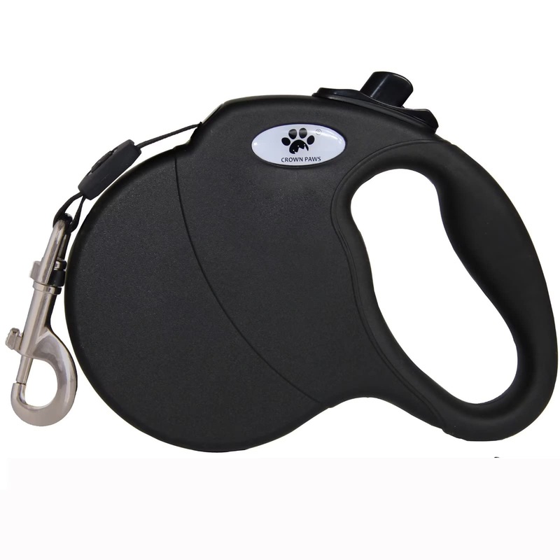 16 ft Retractable Dog Leash for Large Dogs up to 110 lbs,Tangle-Free Nylon Tape,Black Dan L black