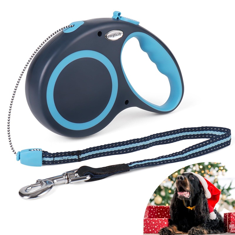 30Ft Retractable Dog Leash,Heavy Duty Great Leash for Dog up to 77 lbs,Night Reflection,One-Handed Brake, Strong Nylon Tape, Tangle Free,Anti-Slip Rubberized Handle(Cord)