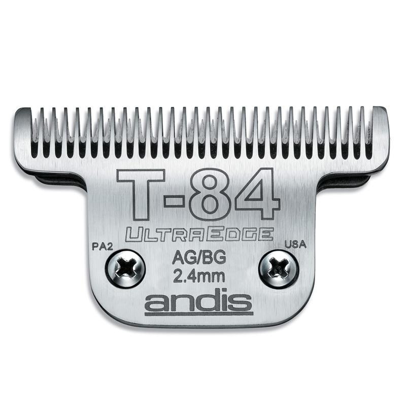 Andis  21641, Ultra Edge Dog Clipper Blade  Carbon-Infused Steel With Exclusive Hardening Process, Long-Lasting Blades, 3/32-Inch Cut Length  For Dogs & Medium-Sized Animals, Size-T-84, Chrome