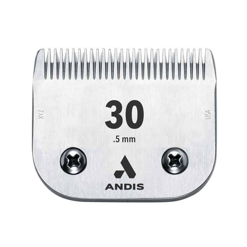 Andis 64075 Ultra Edge Dog Clipper Blade – Constructed Of Carbonized Steel, Exclusive Hardening Process With Long-Lasting Sharp Edges, 1/50-Inch Cut Length – For Larger Animals, Size-30, Chrome