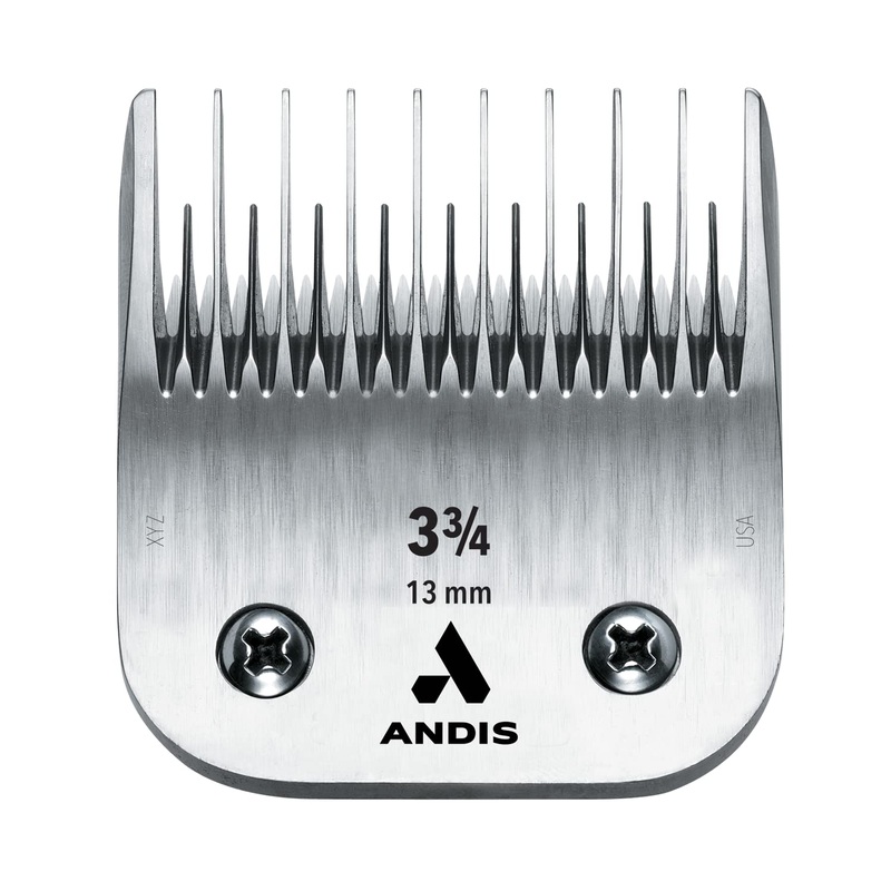 Andis  64133, Ultra Edge Detachable Dog Clipper Blade  Comprised of Carbon-Infused Steel, Exclusive Hardening Process with 3-3/4-Inch Skip Tooth – for AGC, BDC Series – 1/2-Inch Cut Length, Chrome