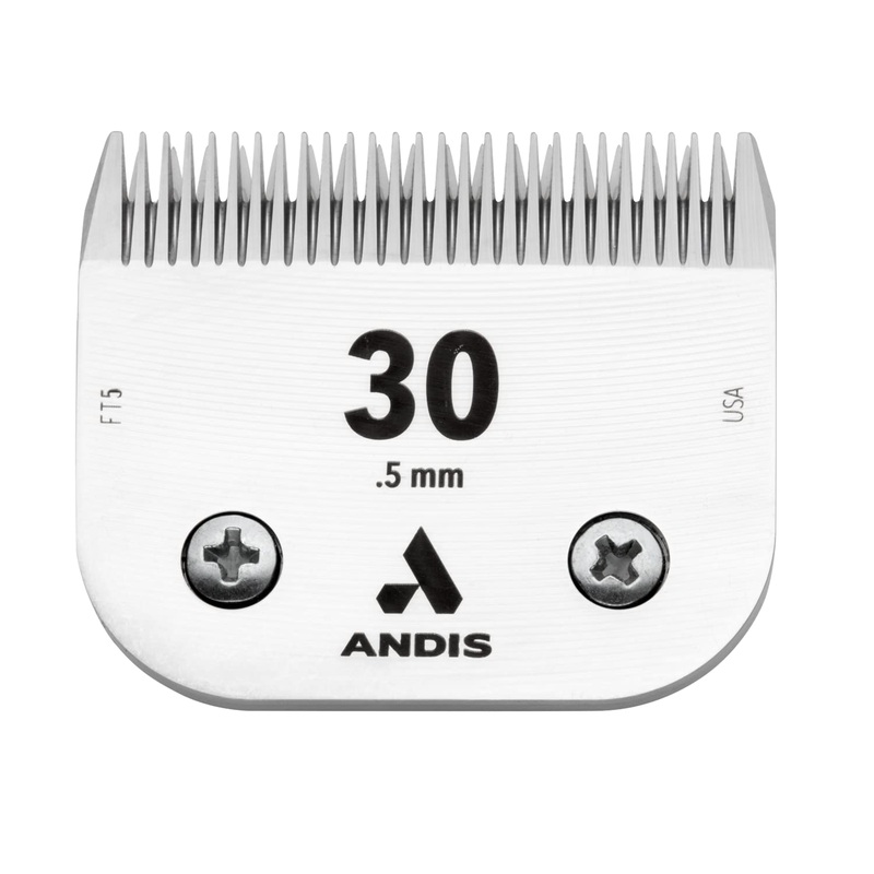 Andis  64260, Ceramic Edge Pet Clipper Blade – Comprised of Carbon-Infused Steel, Size-30 Blade with Prolonged Sharp Edge, Cuts Hairs at 1/50-Inch Length  for Dogs & Medium Sized Animals, Chrome