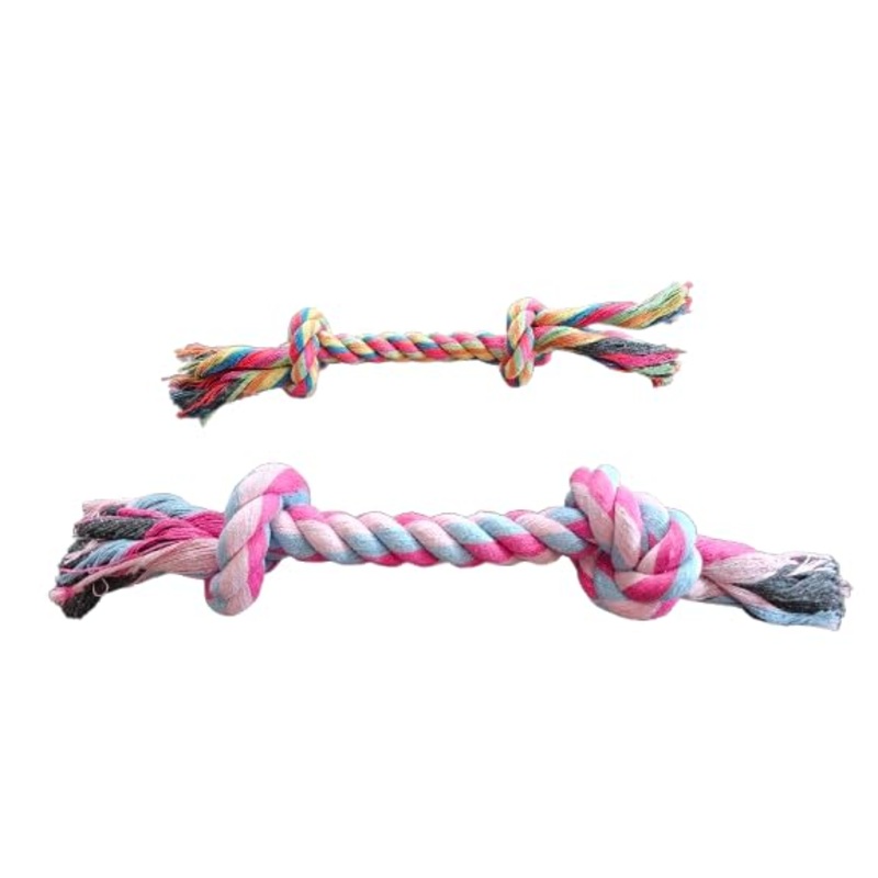 Colorful Cotton Rope Dog Chew Toys  Set of 2 | Durable, Fun & Engaging | All Dog Sizes | 8 and 12-Inch in One Package