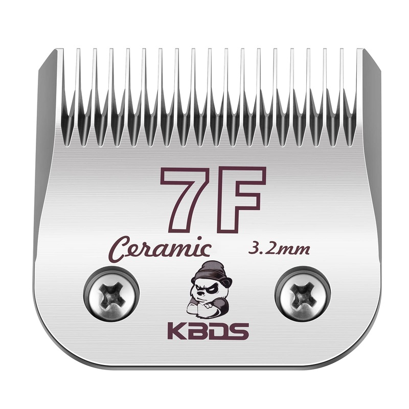 Detachable Ceramic Pet Clipper Blades,Size-7F,Compatible with Most Andis,Oster,Wahl A5 Clippers,Made of Ceramic Blade Cutter and Carbon Steel Blade,1/8” Inch 3.2mm Cut Length, 7F Blade 7F:1/8″(3.2mm)