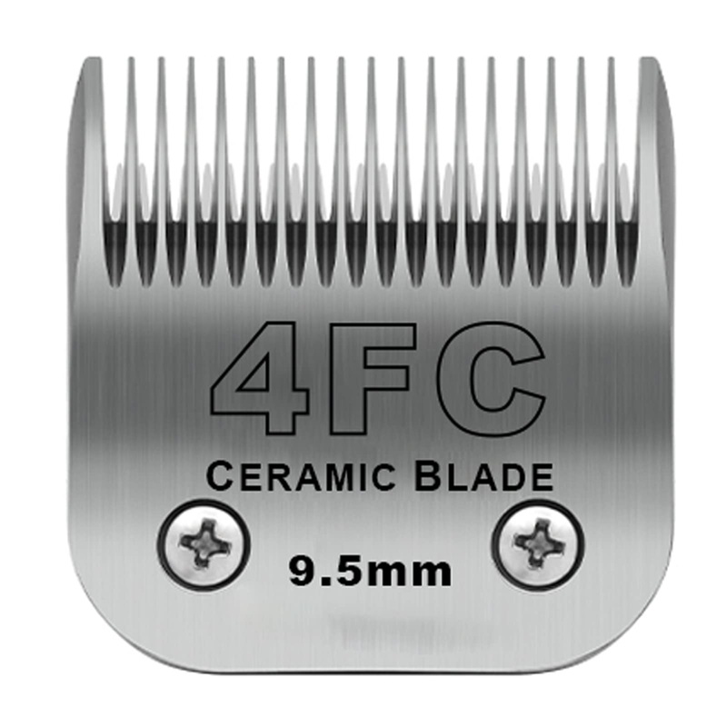 Detachable Pet Dog Clipper Blades,Compatible with Andis Size 4FC Cut Length 3/8″(9.5mm),Most Oster A5,Wahl KM Series Clippers,Made of Ceramic Blade & Stainless Steel Blade 4FC 9.5mm