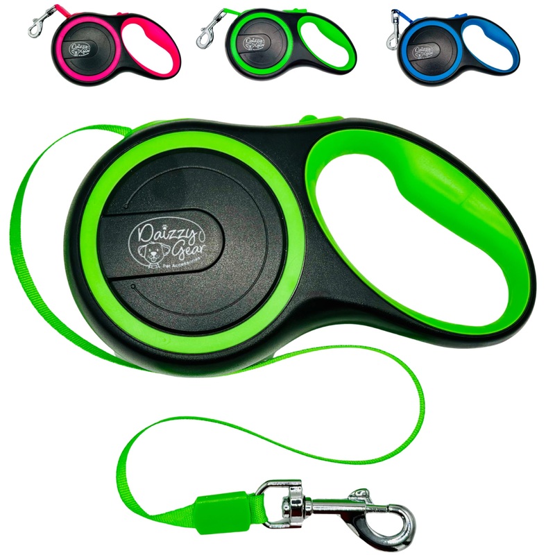 Dog Leash Retractable,Sturdy, Heavy-Duty, Tangle-Free, Soft,Anti-Slip Handle & Easy One Hand Brake for Puppy, Small, Medium, Large Breeds Dogs (Green, 110 LBS /16 FT (M)) 110 LBS /16 FT ( M) Green