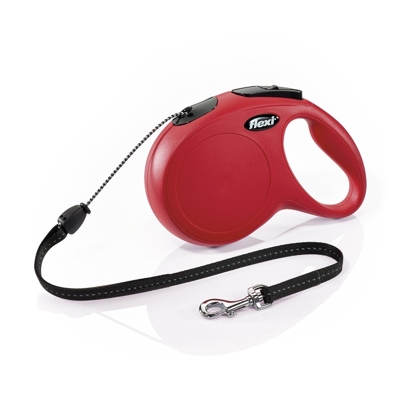 Flexi New Classic Retractable Dog Leash (Cord), 26 ft, Medium, Red Medium Cord, 26-Feet