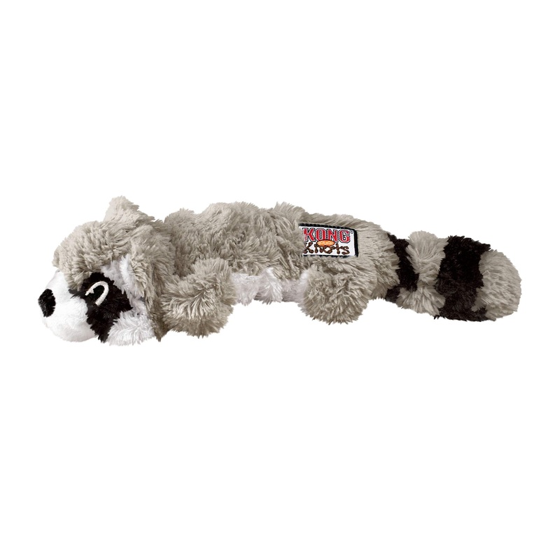 KONG – Scrunch Knots Raccoon – Internal Knotted Ropes and Minimal Stuffing for Less Mess – For Medium/Large Dogs