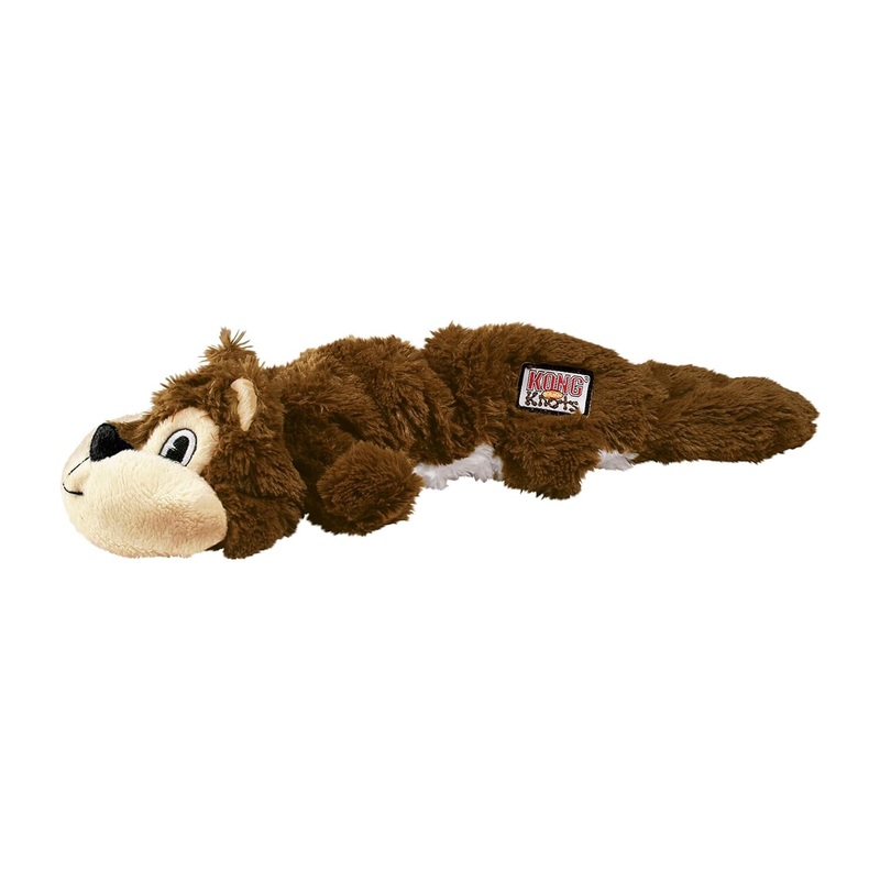 KONG – Scrunch Knots Squirrel – Internal Knotted Ropes and Minimal Stuffing for Less Mess – For Small/Medium Dogs
