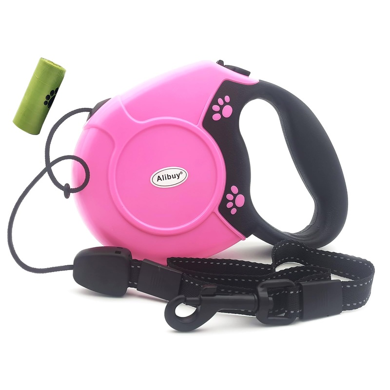Retractable Dog Leash 26ft,360 Tangle-Free Long Cord Pets Puppy Walking Leashes,Non-Slip Handle for Small Medium Large Dogs,Up to 110 lbs (Pink) Pink