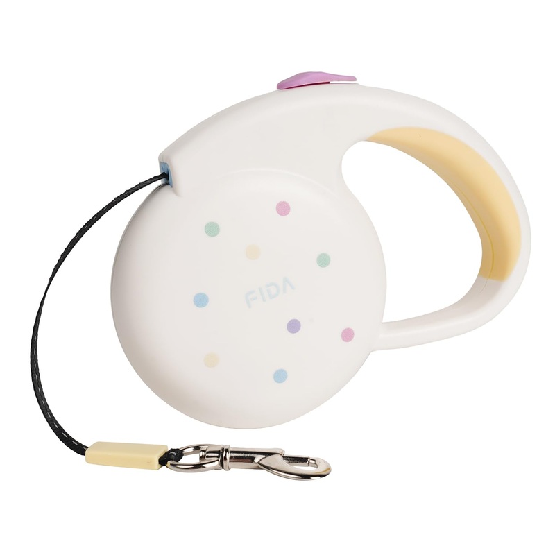Retractable Dog Leash Anti-Slip Soft Grip 2025, Premium Nylon Tape Lead for Pets up to 13lbs, Flexi Dog Leash with Anti-Twist Protection for Small and Medium Dos White