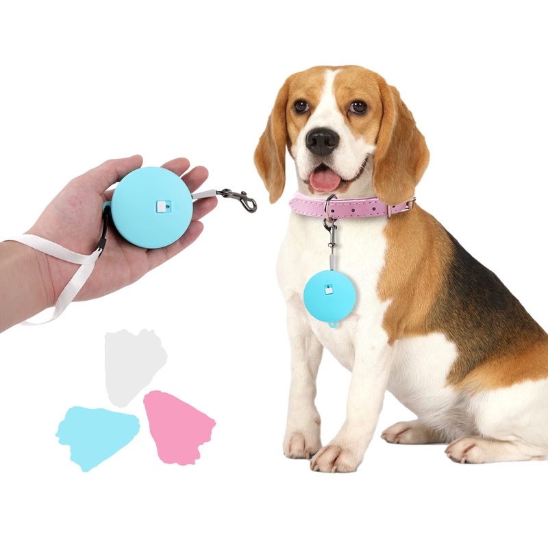 Retractable Dog Leash for Small and Medium Dogs up to 22lbs with 9.8ft Strong Nylon Tape, Hands Free, Portable and Lightweight Leash with Wrist Strap, One-Hand Brake, Tangle Free (Blue) Blue