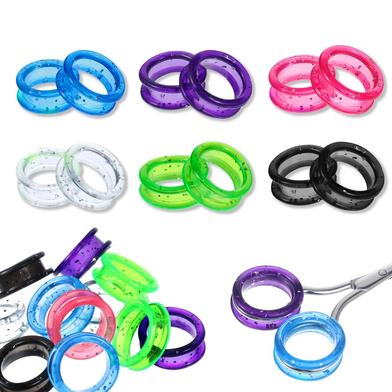 12Pcs Scissors Finger Ring Soft Silicone Scissors, Thumb Insert Finger Protection Ring Scissors Accessories, for Animal Hair Shears for Professional Barbers