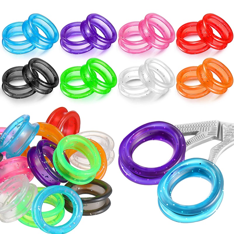 24 Pcs Silicone Scissors Finger Rings Soft Dog Grooming Scissors Accessories Pet Grooming Shear Finger Ring Thumb Inserts Grips for Dog Hair Cutting, 8 Colors