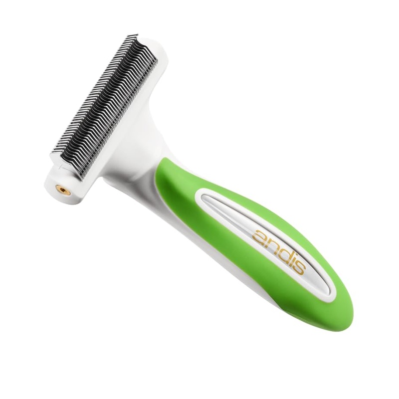 Andis Premium Fine-Tooth Deshedding Rake – White-Green