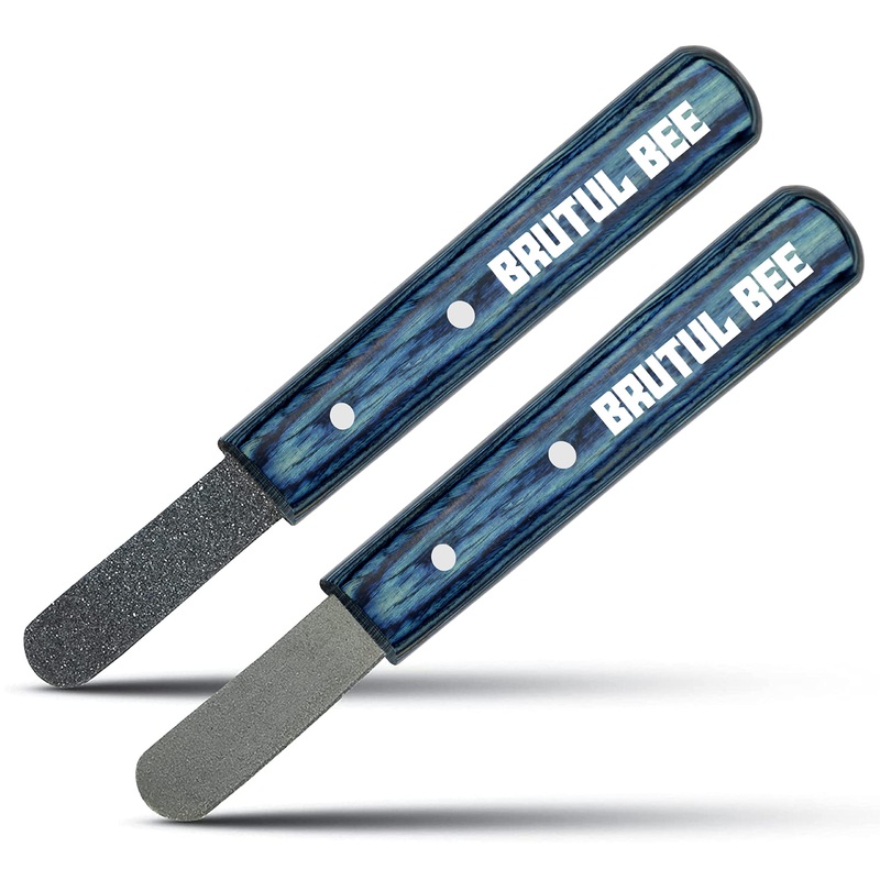 Bee Stripping Metal Stone Diamond Edged for Dogs, Cats & Pets with Wooden Handle (BLUE) BLUE