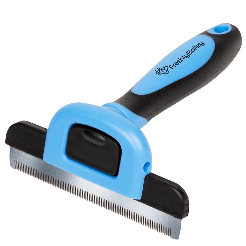 Deshedding Brush for Short Haired Dogs & Cats – Cat and Dog Brush for Shedding Short Hair – Highly Effective Deshedder Grooming Comb