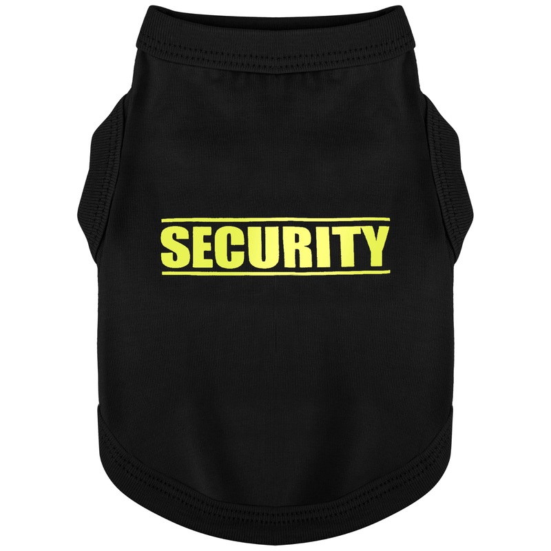 Discover Cozy Cotton Canine Wear: Soft, Lightweight, and Breathable Dog Shirt Vest with Eye-Catching Graphics(Security), Keeping Your Furry Friend Warm and Comfy! Black M Medium Black-Security