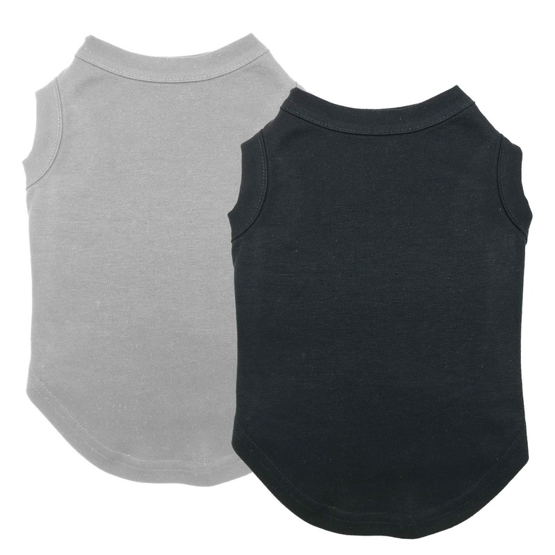 Dog Shirts Clothes, Chol&Vivi Dog Clothes Plain Dog T-Shirt Vest, 2pcs Blank Dog Shirts Clothes Fit for Extra Small Medium Large Extra Large Size Dog Puppy, 3X-Large Size, Black and Grey XXXL (32″ Chest)