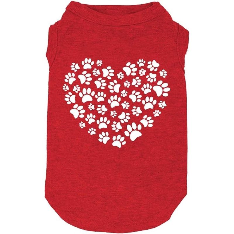 Dog Shirts Hearts Print Funny Graphic Small Large Dog Clothes Puppy Vest Gift for Dog Valentine’s Day Apparel (X-Small, Q-Red03) X-Small