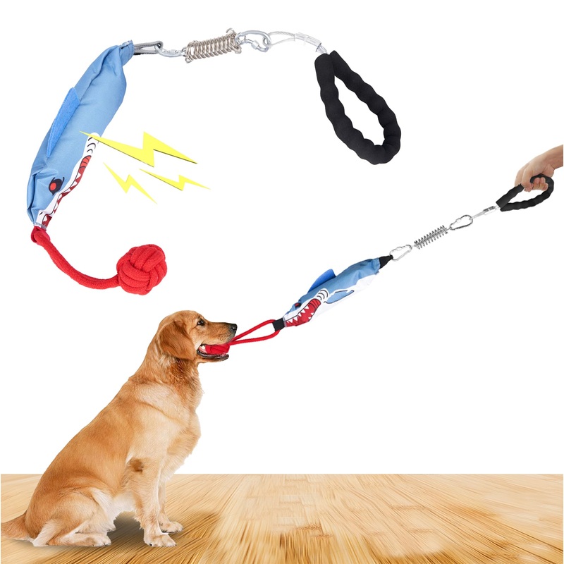 Dog tug of war Toy with Handle, Dog Toy with Squeak, Interactive tug of war Toy for Indoor and Outdoor Dogs, Suitable for Small to Large Dogs, Durable tug of war Dog Rope Toy with chew Toy Single handle tug of war