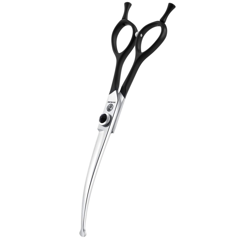 Dragon Creek 6.5″ Downward Curved Dog Grooming Scissors Shears for Grooming Face and Paws Safety Round Tips Shears Trimming Cutting Scissors for Dog Cat Pet Black 6.5 Inch