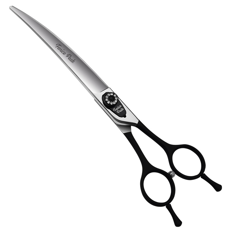 FENICE PEAK Dog Grooming Curved Scissors for Pets, Japan 440C Stainless Steel, Sharp Blade, Suitable for Beauticians (7.0 Inch) Curved Shear 7.0”