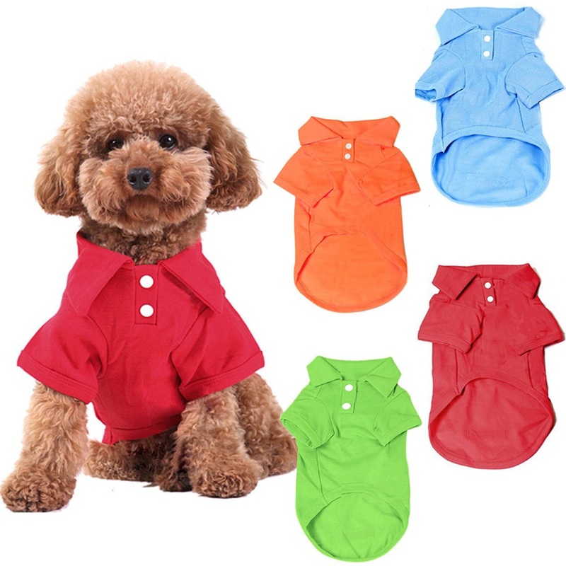 KINGMAS 4 Pieces Dog T-Shirt, Breathable Pet Shirts, Puppy Sweatshirt Dog Clothes Outfit Apparel Coats for Small Medium Dogs Cats (Blue, Green, Red, Orange) – Small
