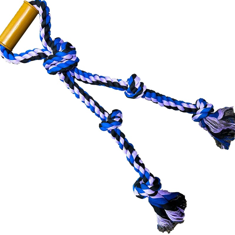 Large Dog Rope Toys for Aggressive Chewers Pitbull Tug of War Rope Interactive Heavy Duty Outdoor Medium Large Breed XL Dog Chew Rope Strong Durable Dog Tug Toys Tough Pull Rope with Handle Blue