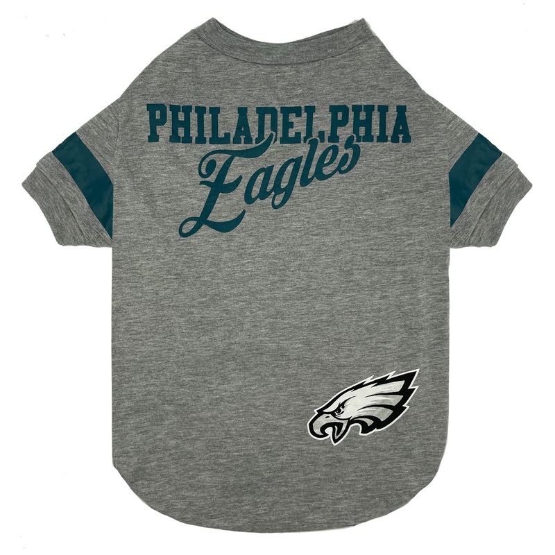NFL Philadelphia Eagles T-Shirt for Dogs & Cats, Medium. Football Dog Shirt for NFL Team Fans. New & Updated Fashionable Stripe Design, Durable & Cute Sports PET TEE Shirt Outfit