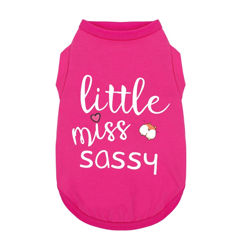Paiaite Dog Clothes Fashionable Sleeveless Pet Vest: ‘Little Miss Sassy’ Printed Cotton Dog Shirt, Ideal for Small, Medium, and Large Breeds, Ensuring Comfort and Breathability Rose Red S