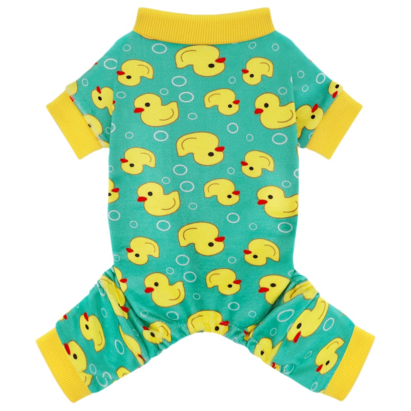 Paiaite Dog Pajamas Onesie: Comfortable Four-Legged Apparel for Small, Medium, & Large Dogs, Polyester Material for Comfort, Wrinkle Resistance, Moisture Wicking, and Stretchiness Yellow Duck M